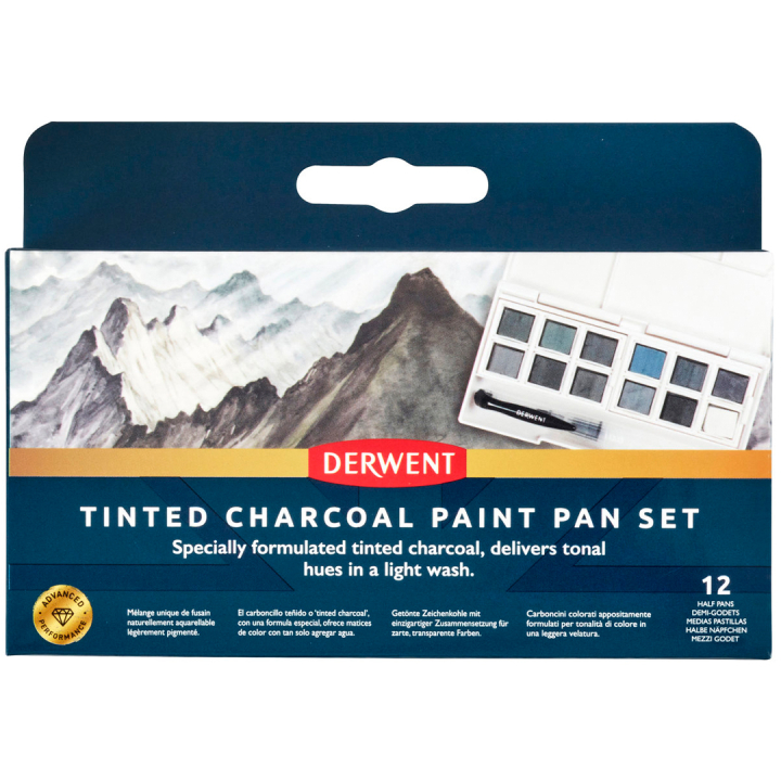 Tinted Charcoal Paint Pan Set 12 1/2-Näpfe in der Gruppe Künstlerbedarf / Künstlerfarben / Aquarell / Aquarellfarbe im Napf bei Pen Store (129568)