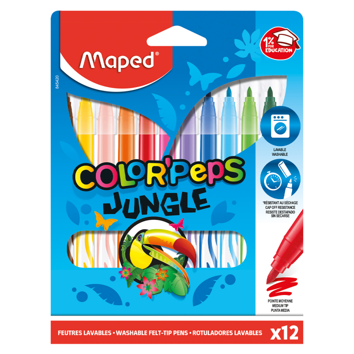 Colorpeps Filzstifte Jungle 12er-Pack in der Gruppe Kids / Spaß und Lernen / Geschenke für Kinder bei Pen Store (129631)