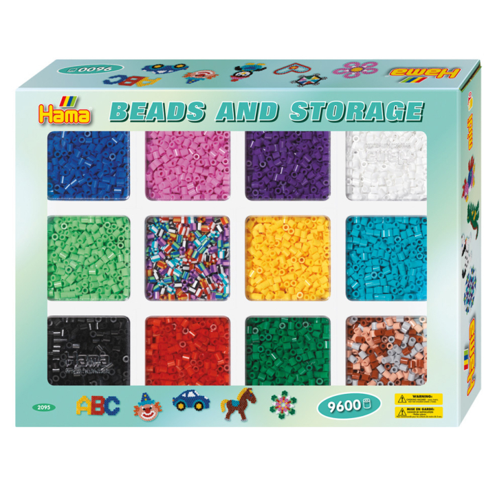 Midi Perlen in Aufbewahrungsbox 9 600 Stk in der Gruppe Kids / Spaß und Lernen / Bügelperlen & Steckplatten bei Pen Store (129834)