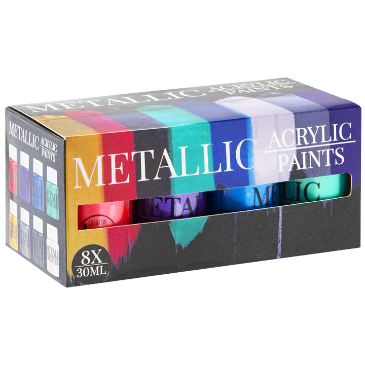 Acrylfarbe Metallic Pearl 30 ml 8er-Set in der Gruppe Künstlerbedarf / Künstlerfarben / Acrylfarbe bei Pen Store (130038)