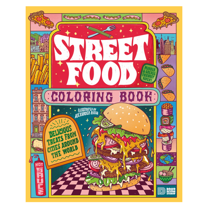 Street Food Coloring Book in der Gruppe Basteln & Hobby / Bücher / Malbücher für Erwachsene bei Pen Store (130062)