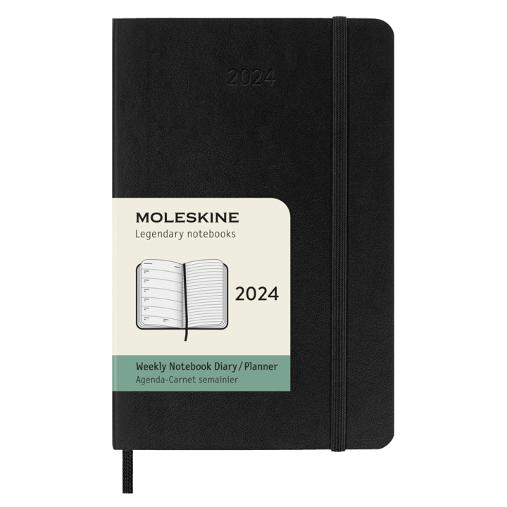 12M Weekly Notebook Softcover Pocket Black in der Gruppe Papier & Blöcke / Kalender und Terminkalender / 12 Monate Tageskalender bei Pen Store (130196)