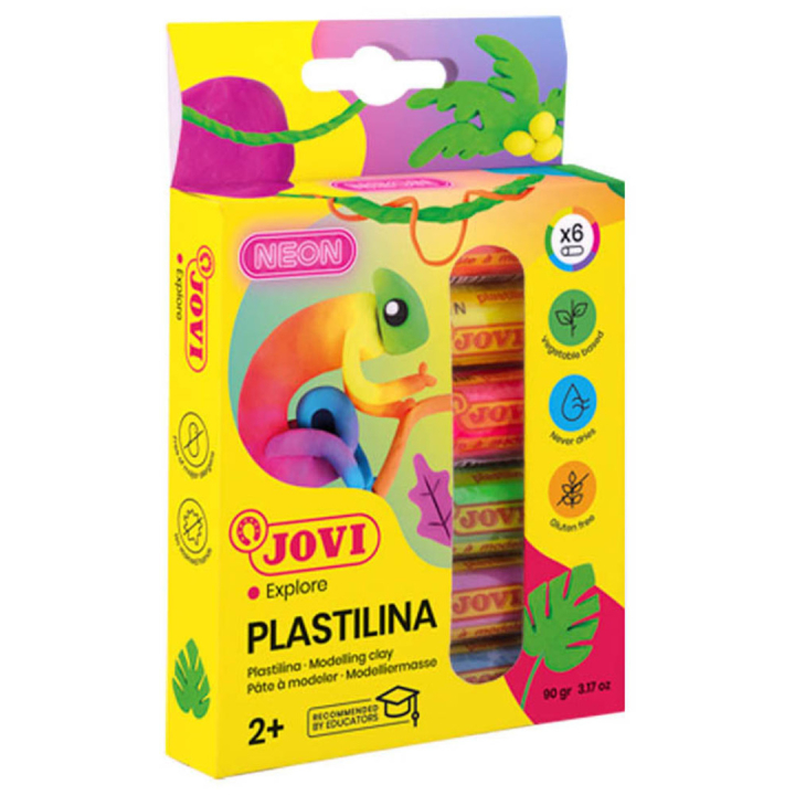 Plastilina Knetmassa 6 Stück Neon 15 g in der Gruppe Kids / Basteln für Kinder / Ton für Kinder / Plastilin bei Pen Store (130618)