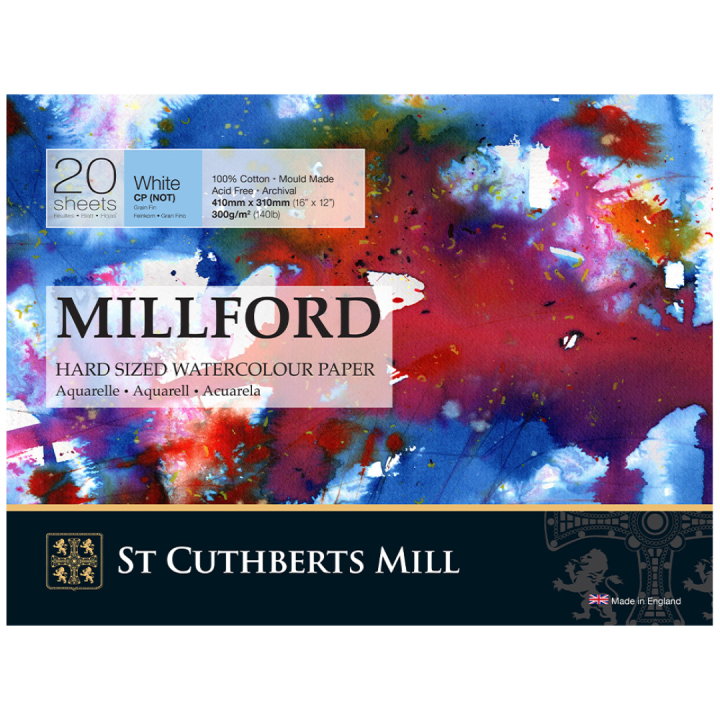 Millford Aquarellpapier 410x310 mm 300g CP in der Gruppe Papier & Blöcke / Künstlerblöcke / Aquarellpapier bei Pen Store (130637)