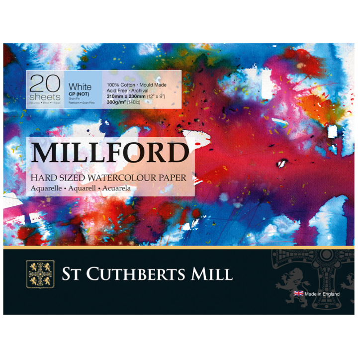 Millford Aquarellpapier 310x230 mm 300g CP in der Gruppe Papier & Blöcke / Künstlerblöcke / Aquarellpapier bei Pen Store (130638)
