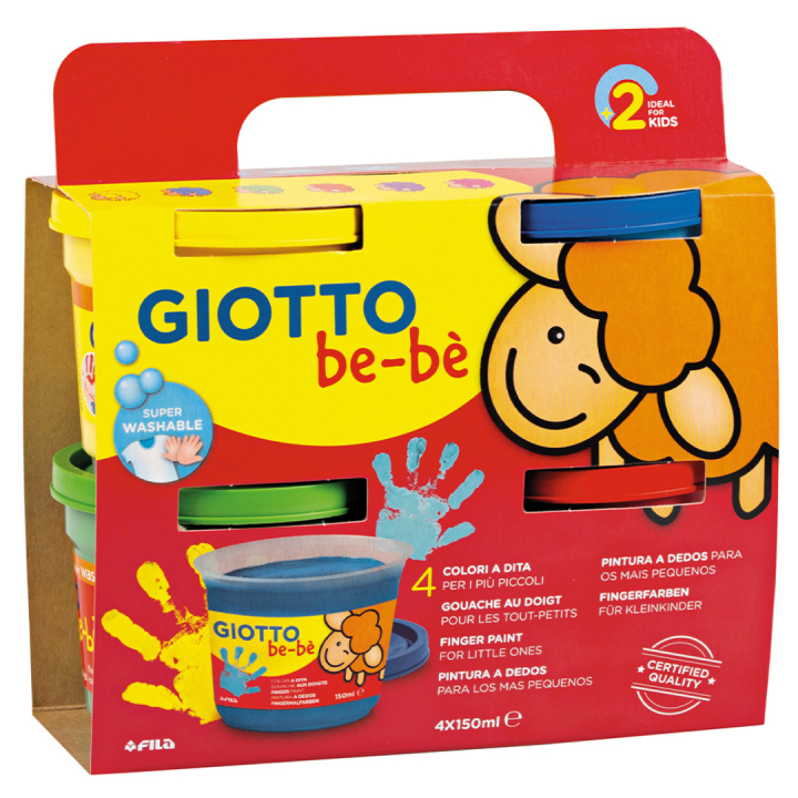 Be-bè Fingerfarben 4x150 ml in der Gruppe Kids / Basteln für Kinder / Malfarbe für Kinder / Fingerfarben bei Pen Store (130663)