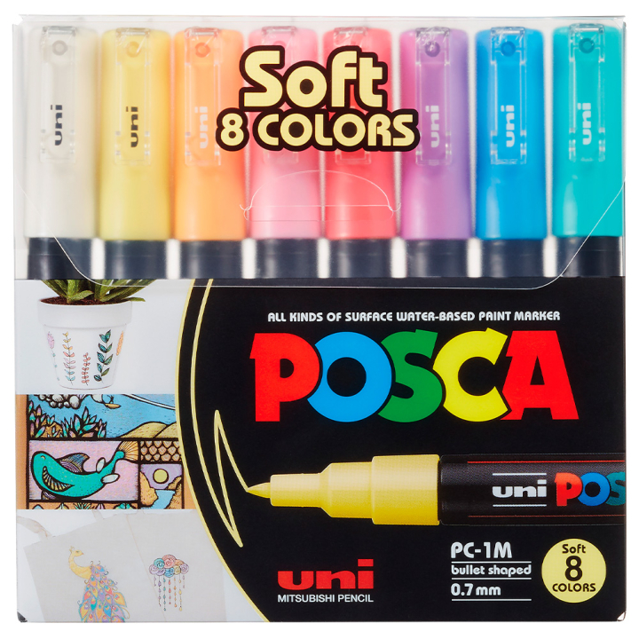 PC-1M Soft Colours 8-er Set in der Gruppe Stifte / Künstlerstifte / Acrylmarker bei Pen Store (130697)