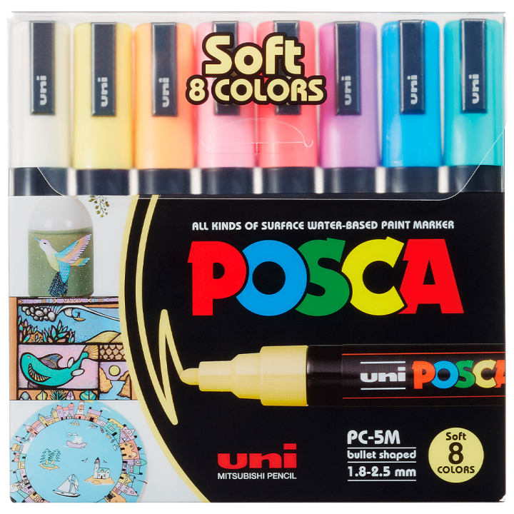 PC-5M Soft Colours 8-er Set in der Gruppe Stifte / Künstlerstifte / Acrylmarker bei Pen Store (130699)