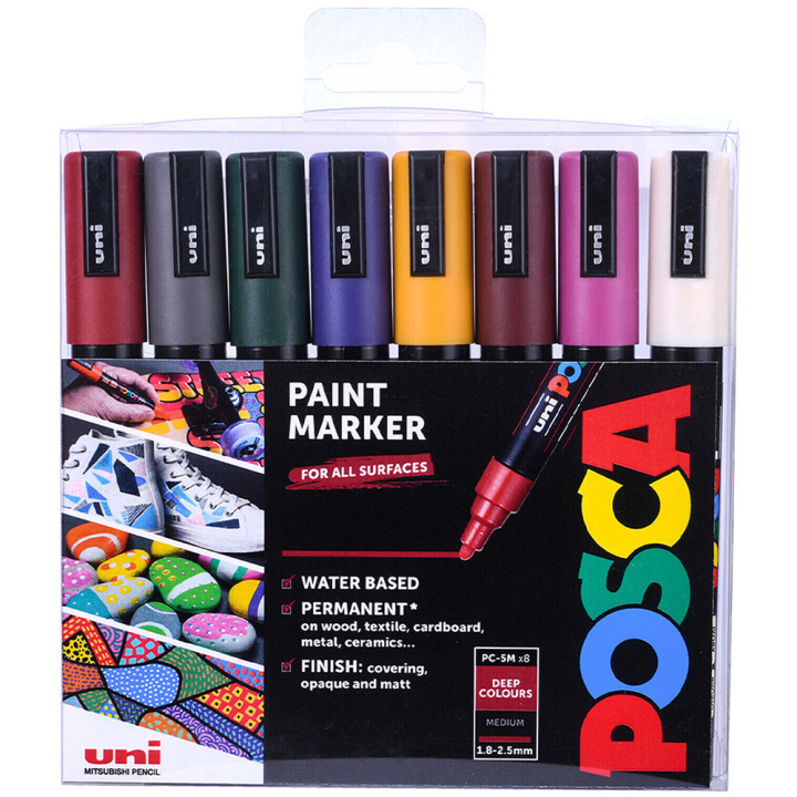 PC-5M Deep Colours 8-er Set in der Gruppe Stifte / Künstlerstifte / Acrylmarker bei Pen Store (130700)