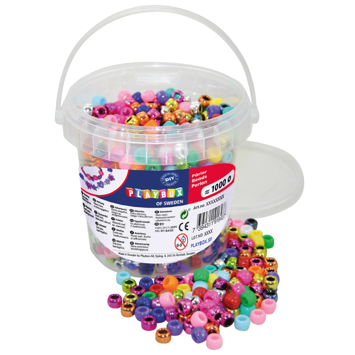 Pony Beads Mix 1000 stk in der Gruppe Kids / Spaß und Lernen / Schmuckherstellung für Kinder  bei Pen Store (131296)
