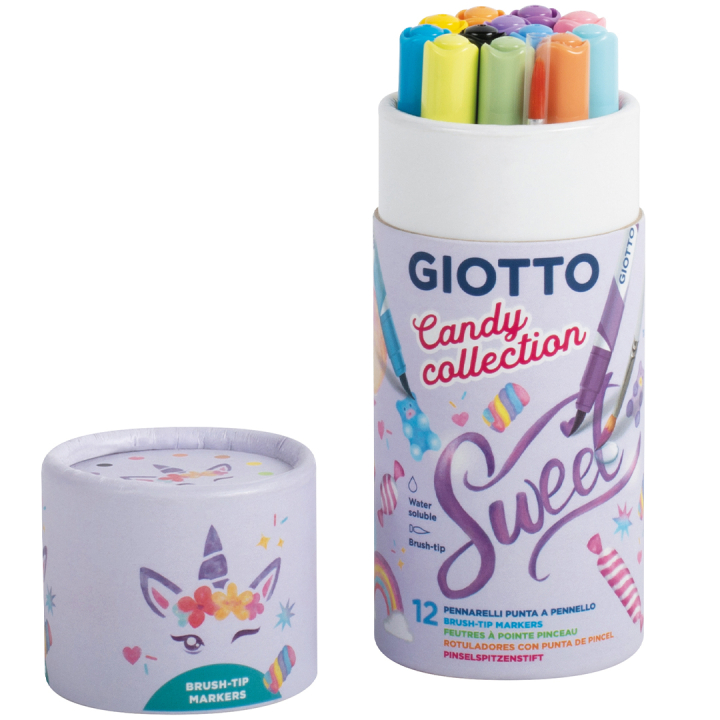 Candy Collection Turbo Soft Brush Pen 12er-Set in der Gruppe Kids / Stifte für Kinder / Buntstifte für Kinder bei Pen Store (131401)