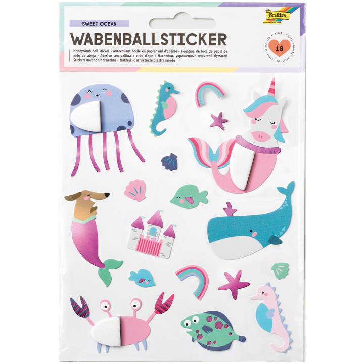 Wabenball Sticker Sweet Ocean 1 Blatt in der Gruppe Kids / Spaß und Lernen / Aufkleber für Kinder bei Pen Store (131557)