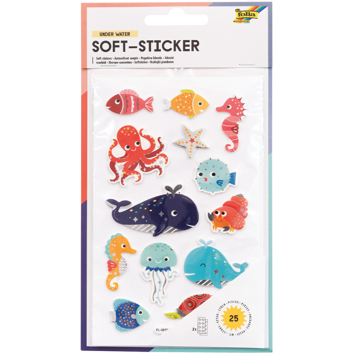 Soft-Sticker Under Water 2 Blatt in der Gruppe Kids / Spaß und Lernen / Stickers bei Pen Store (131559)