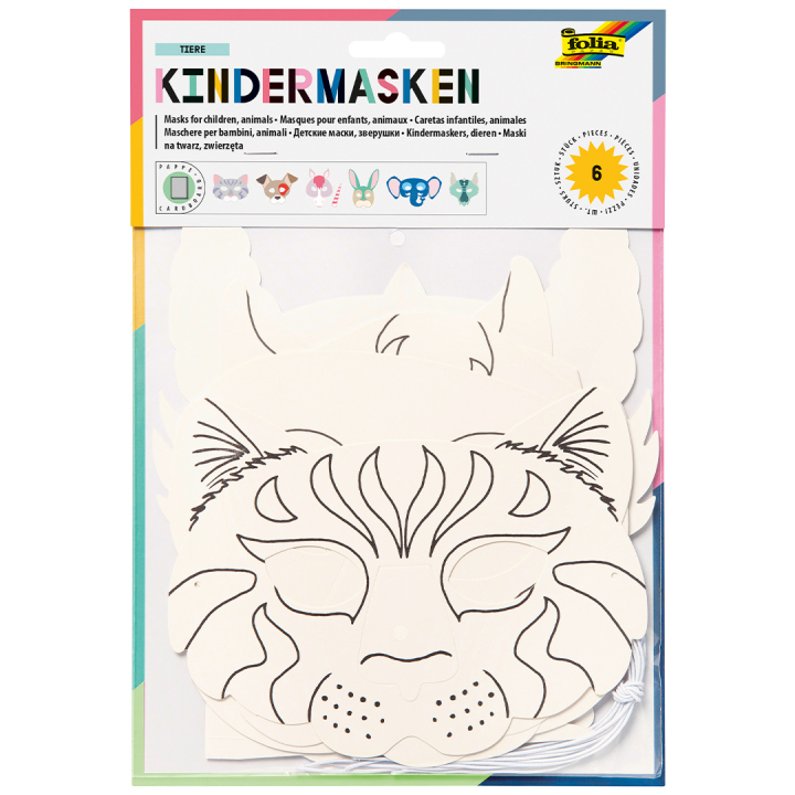 Kindermasken Tiere 6er-Pack in der Gruppe Kids / Spaß und Lernen / Kindergeburtstag bei Pen Store (131574)