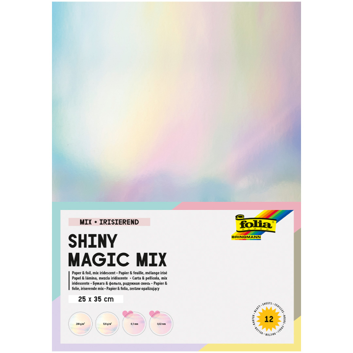 Farbwechselpapier Shiny Magic Mix 12 Blatt  in der Gruppe Kids / Spaß und Lernen / Zeichenblöcke und Papier für Kinder / Glitzerpapier bei Pen Store (131614)