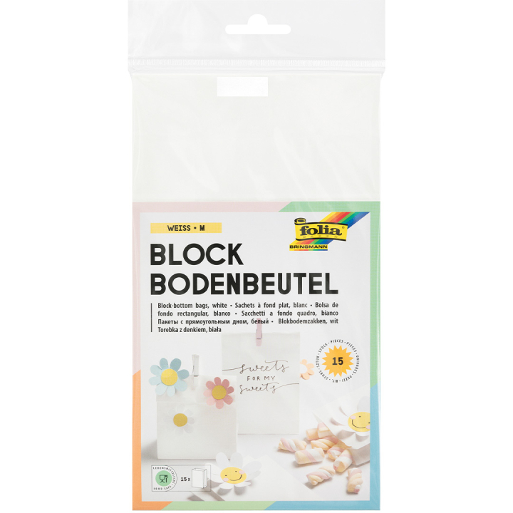 Blockbodenbeutel M Weiss 15er-Pack in der Gruppe Kids / Feiertage / Saison für Kinder / Kindergeburtstag bei Pen Store (131627)