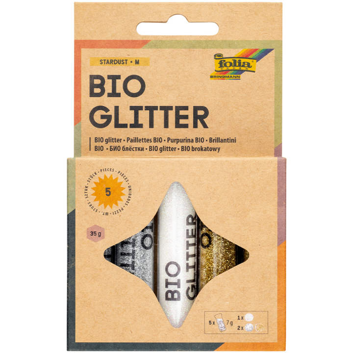 Bio Glitter Mix Sternenstaub 5er-Pack in der Gruppe Kids / Spaß und Lernen / Bastelmaterial für Kinder / Glitzer und pailletten bei Pen Store (131638)