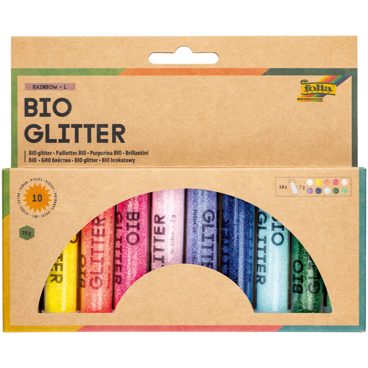 Bio Glitter Mix Rainbow 10er-Pack in der Gruppe Kids / Spaß und Lernen / Glitzer und pailletten bei Pen Store (131640)