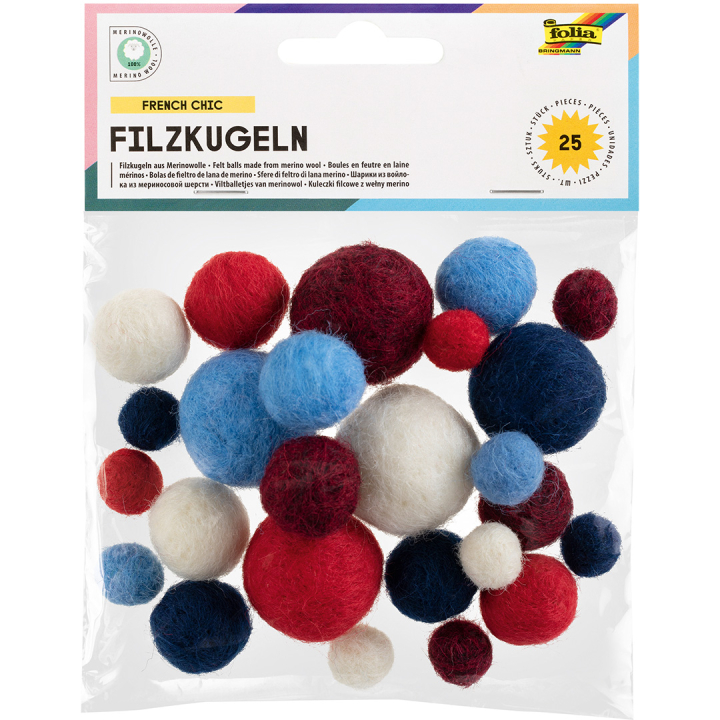 Filzkugeln French Chic 25 Stück in der Gruppe Kids / Spaß und Lernen / Bastelmaterial für Kinder / Filzkugeln und Pompons bei Pen Store (131671)