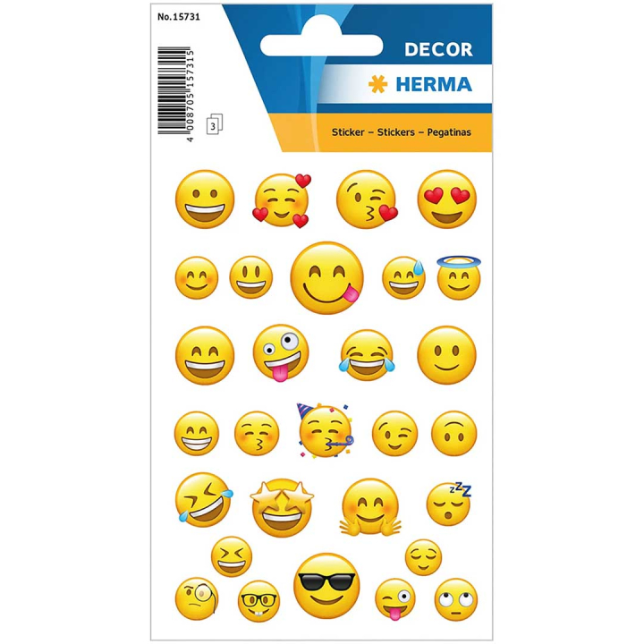 Stickers Emojis 3 Blatt in der Gruppe Kids / Spaß und Lernen / Stickers bei Pen Store (131879)