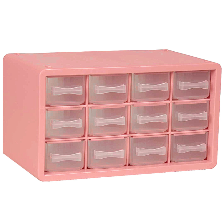 Aufbewahrungsbox mit 12 Fächern Dusty Rose in der Gruppe Basteln & Hobby / Organisieren / Aufbewahrungsboxen bei Pen Store (131955)