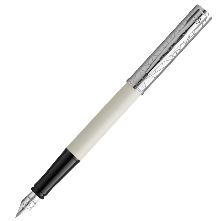 Allure Deluxe Metal & White Füllfederhalter Fine in der Gruppe Stifte / Fine Writing / Füllfederhalter bei Pen Store (132015)