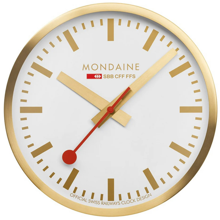 Wanduhr Swiss Railways Gold 25 cm in der Gruppe Basteln & Hobby / Organisieren / Heimbüro bei Pen Store (132024)