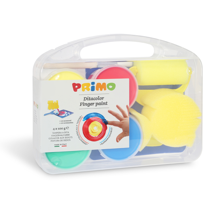 Fingerfarbe 4x100g + Zubehör in der Gruppe Kids / Basteln für Kinder / Fingerfarben bei Pen Store (132081)