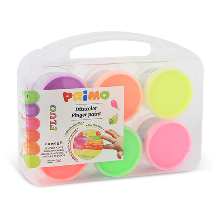 Fingerfarbe Fluo-set 6x100g in der Gruppe Kids / Basteln für Kinder / Malfarbe für Kinder / Fingerfarben bei Pen Store (132083)