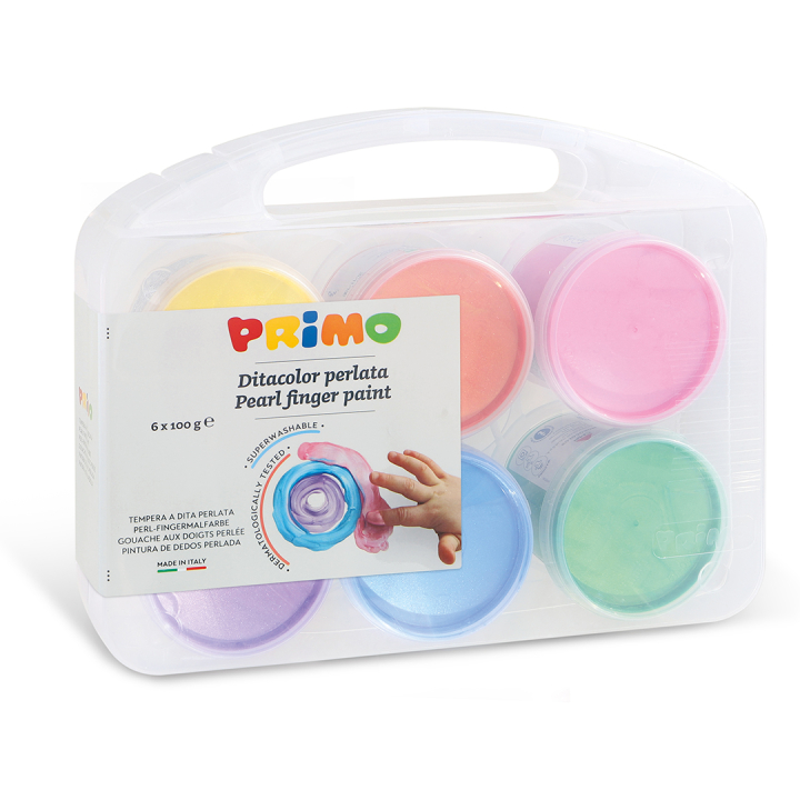 Fingerfarbe Pearlescent-set 6x100g in der Gruppe Kids / Basteln für Kinder / Malfarbe für Kinder / Fingerfarben bei Pen Store (132084)