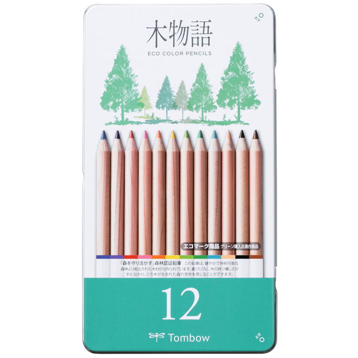 Ki-Monogatari Eco Buntstifte 12er-Set in der Gruppe Stifte / Künstlerstifte / Buntstifte bei Pen Store (132715)