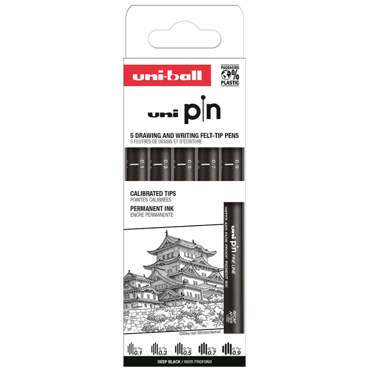 Pin Fineliner 5er-Set Classic 1 in der Gruppe Stifte / Schreiben / Fineliner bei Pen Store (132725)