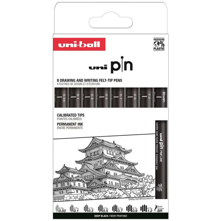 Pin Fineliner 8er-Set Classic 1 in der Gruppe Stifte / Schreiben / Fineliner bei Pen Store (132726)