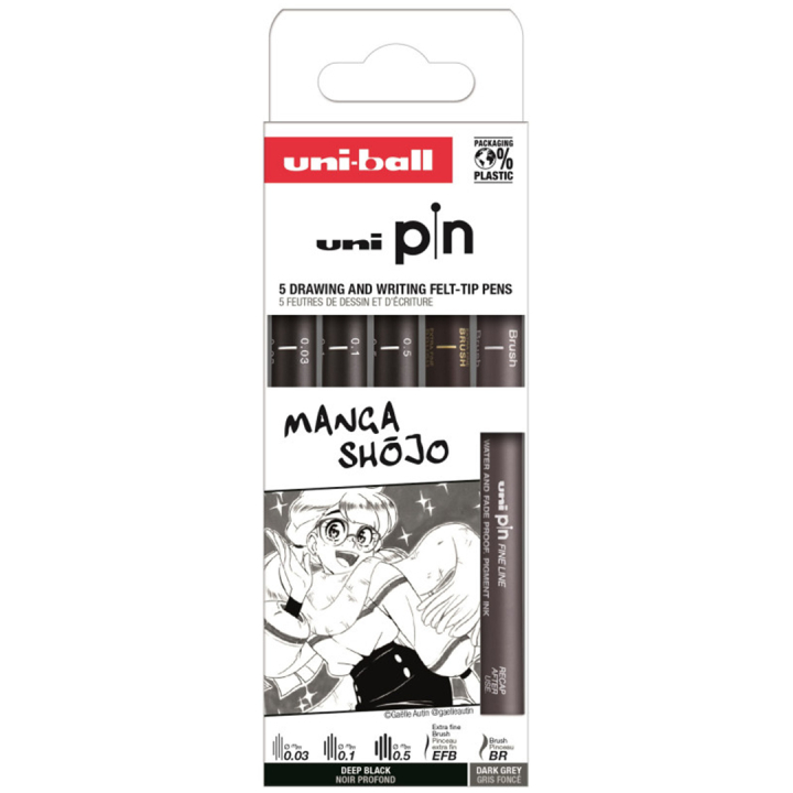 Pin Fineliner 5er-Set Manga Shojo in der Gruppe Stifte / Schreiben / Fineliner bei Pen Store (132731)