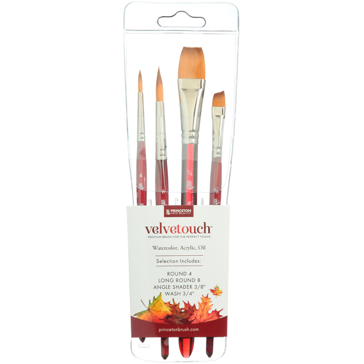 Velvetouch Synthetikpinsel kurzes Griff Professional 4-set in der Gruppe Künstlerbedarf / Pinsel / Acrylpinsel bei Pen Store (132841)