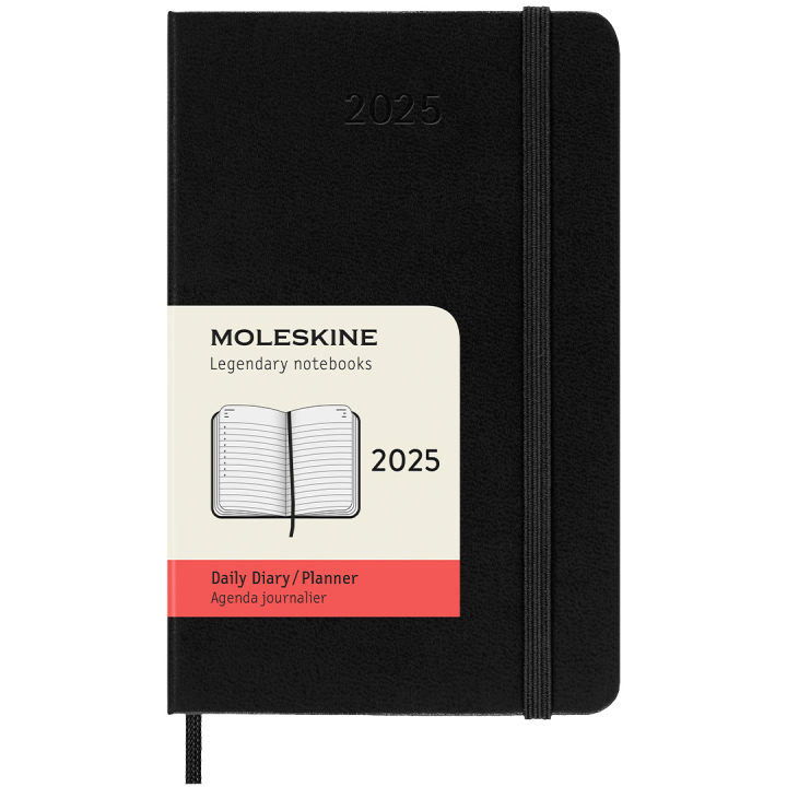 12M Daily Kalender 2025 Hardcover Pocket Black in der Gruppe Papier & Blöcke / Kalender und Terminkalender / 12 Monate Tageskalender bei Pen Store (133770)