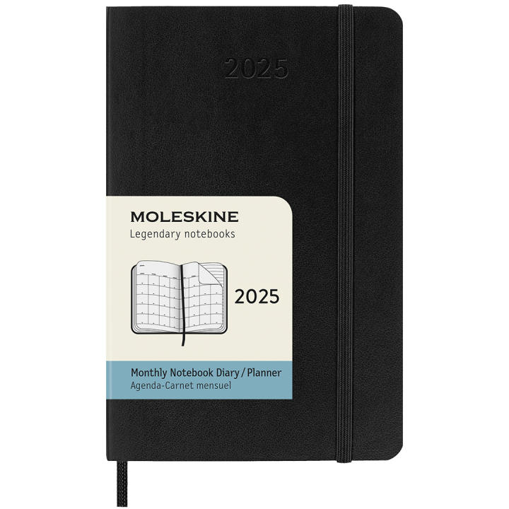 12M Monthly Kalender 2025 Softcover Pocket Black in der Gruppe Papier & Blöcke / Kalender und Terminkalender / 12 Monate Tageskalender bei Pen Store (133778)