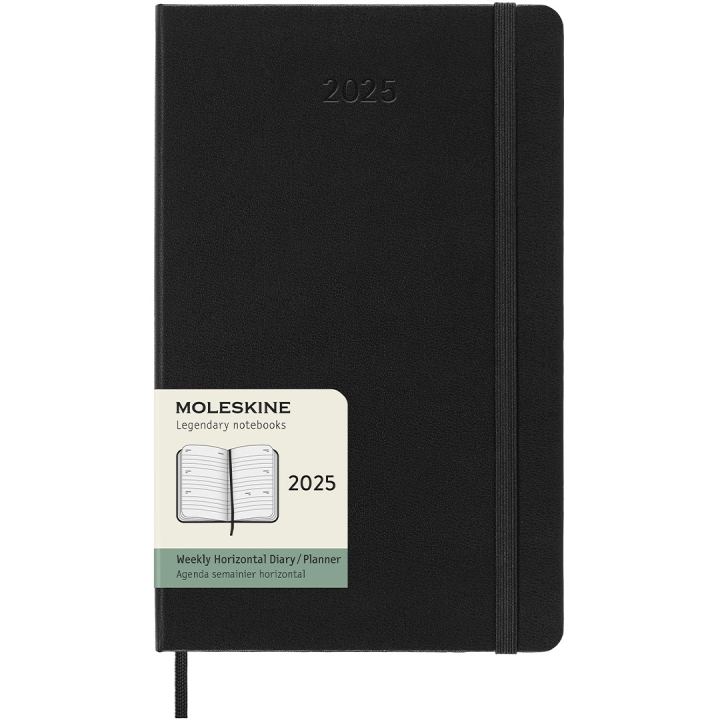 12M Weekly Planner Horizontal 2025 Hardcover Large Black in der Gruppe Papier & Blöcke / Kalender und Terminkalender / 12 Monate Tageskalender bei Pen Store (133788)