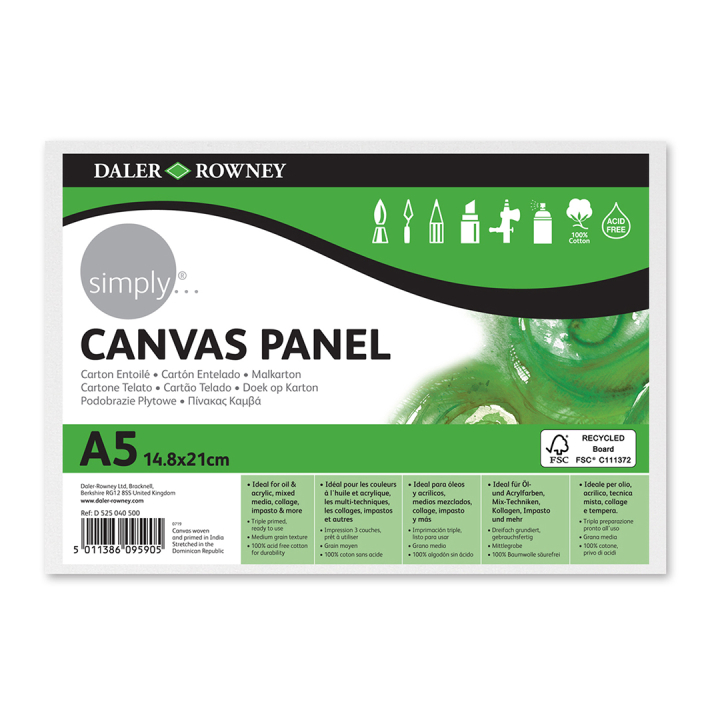 Canvas board Baumwolle A5 in der Gruppe Künstlerbedarf / Atelier / Leinwandplatte bei Pen Store (133832)