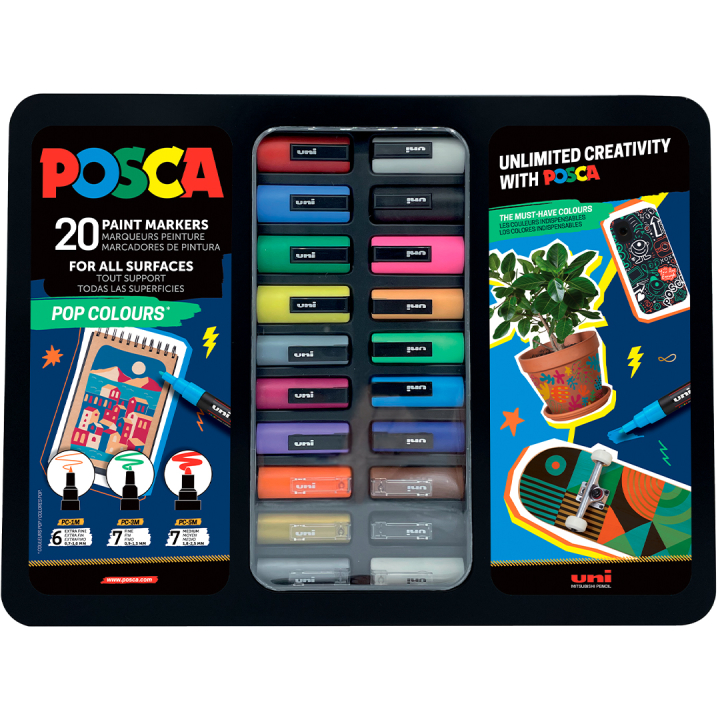 Posca Pop Colours 20-er Set in der Gruppe Stifte / Künstlerstifte / Acrylmarker bei Pen Store (133850)