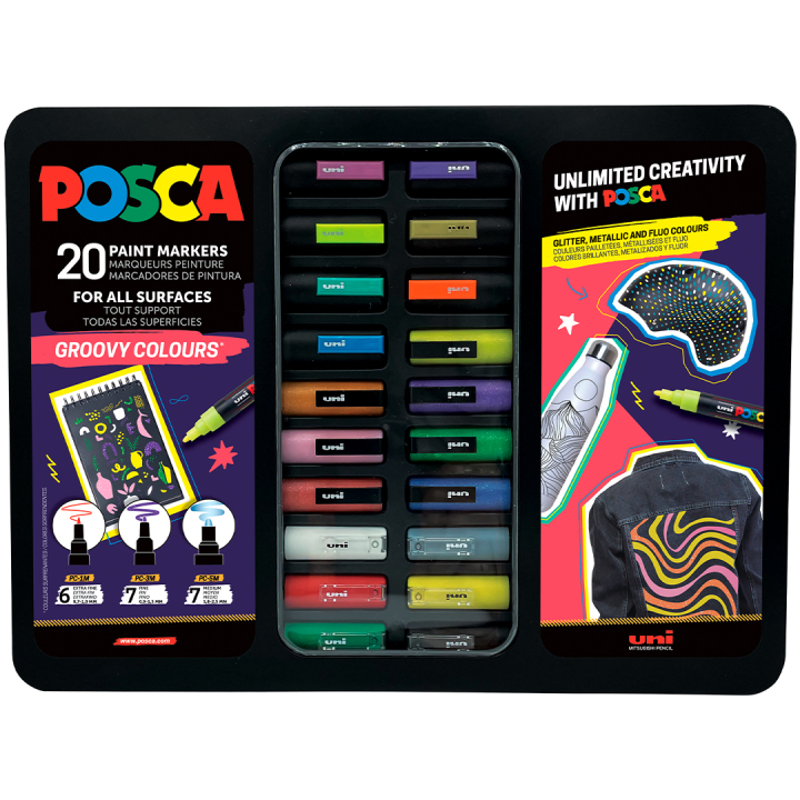 Posca Groovy Colours 20-er Set in der Gruppe Stifte / Künstlerstifte / Acrylmarker bei Pen Store (133851)