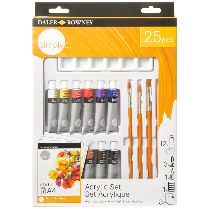 Simply Acrylfarben-Set 25 Stück in der Gruppe Künstlerbedarf / Künstlerfarben / Acrylfarbe bei Pen Store (133861)