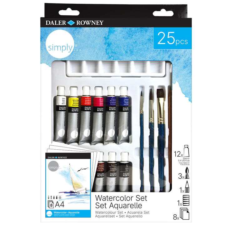 Simply Aquarell-Set 25 Stück in der Gruppe Künstlerbedarf / Künstlerfarben / Aquarell bei Pen Store (133876)