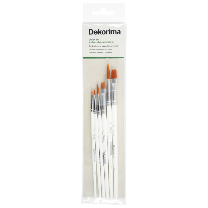 Synthetische Pinsel Aquarell/Universal 6er-Set in der Gruppe Künstlerbedarf / Pinsel / Aquarellpinsel bei Pen Store (133923)
