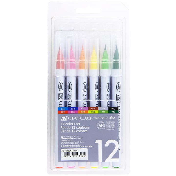 Clean Color Real Brush 12er-set in der Gruppe Stifte / Künstlerstifte / Pinselstifte bei Pen Store (134103)