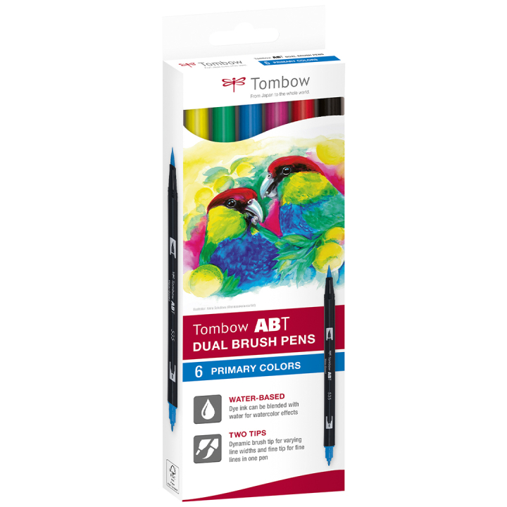 ABT Dual Brush Stift 6er-Set Basic in der Gruppe Stifte / Künstlerstifte / Pinselstifte bei Pen Store (134111)