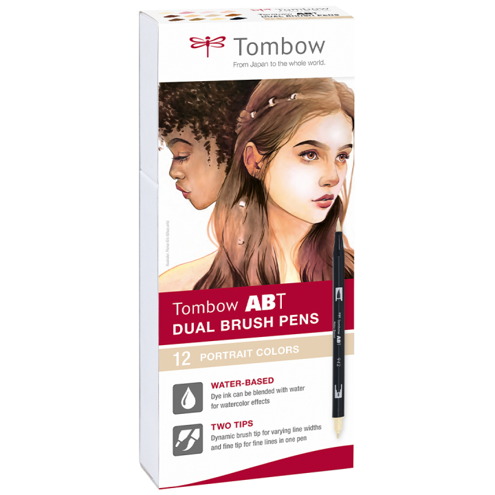 ABT Dual Brush Stift 12er-Set Portrait in der Gruppe Stifte / Künstlerstifte / Pinselstifte bei Pen Store (134117)