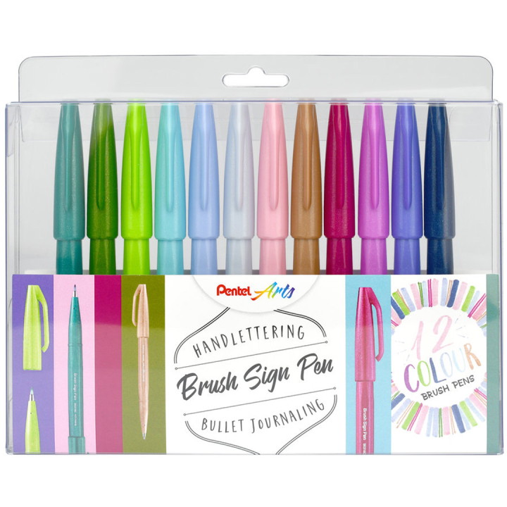 Brush Sign Pen 12er-Set Pastel in der Gruppe Stifte / Künstlerstifte / Filzstifte bei Pen Store (134577)