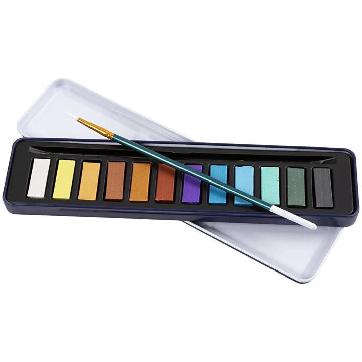 Aquarell 12er-Set Metallic in der Gruppe Künstlerbedarf / Künstlerfarben / Aquarell / Aquarellfarben für Kinder bei Pen Store (134822)