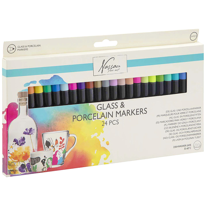 Glas- und Porzellanmarker 24er-Set in der Gruppe Basteln & Hobby / Farben / Glasfarbe und Porzellanfarbe bei Pen Store (134881)